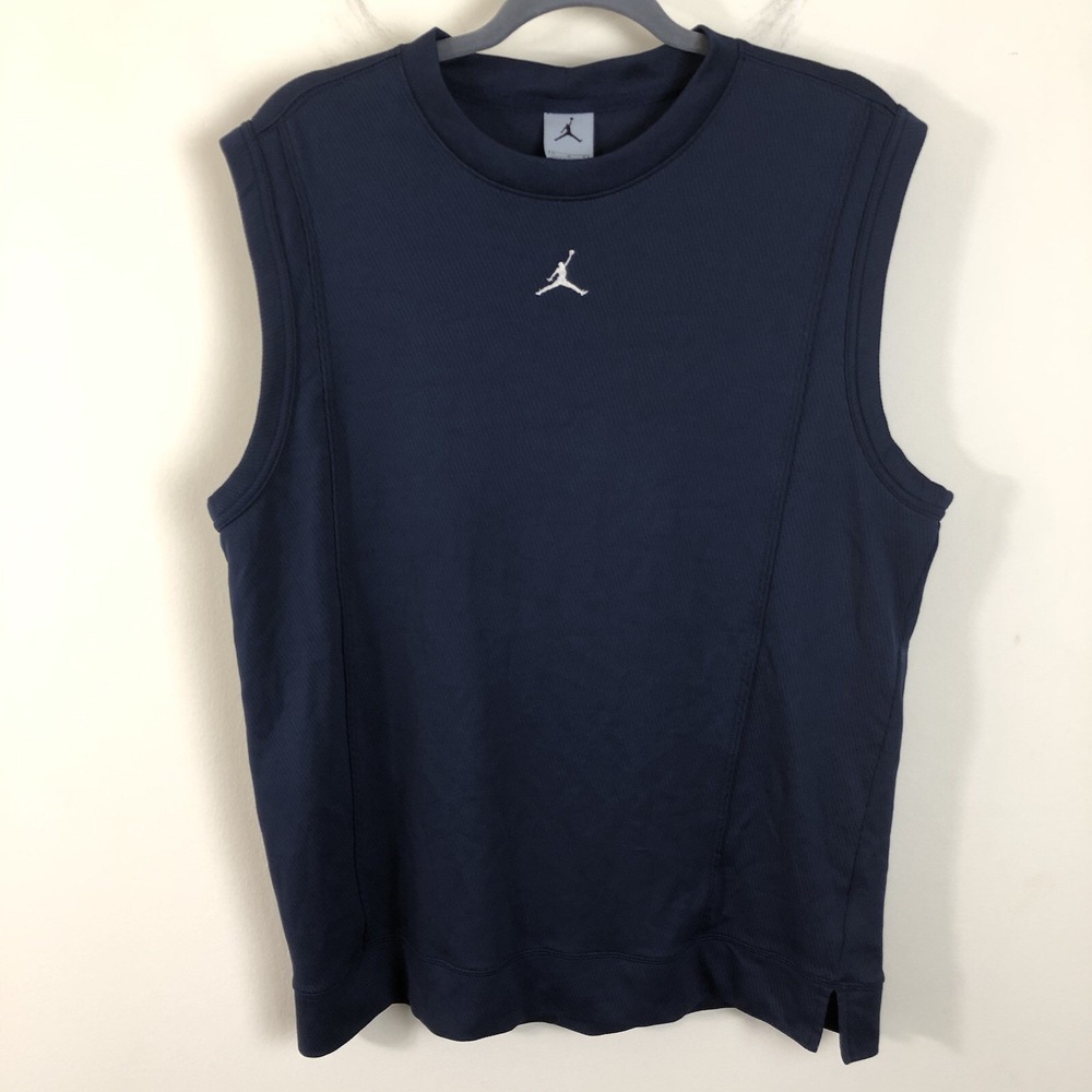 Vintage Jordan Sleeveless Basketball Tank Top Shirt Mens M Navy White Athletic